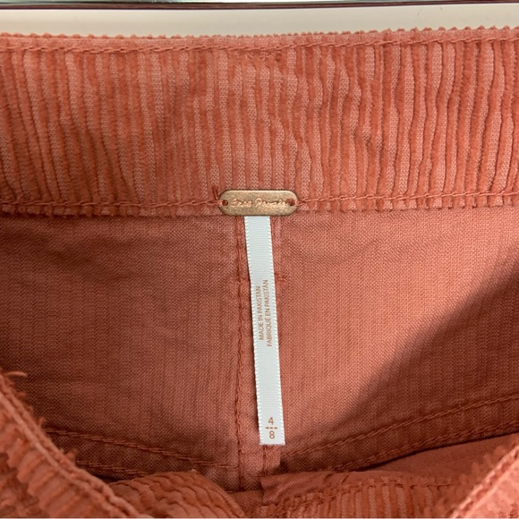 NWT New Free People Burnt Orange Ray Corduroy Mini Skirt in Myrrh - Picture 7 of 8